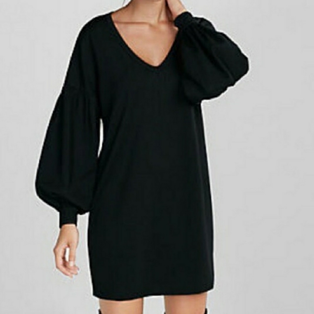 Express Balloon Sleeve Shift Dress-S